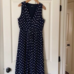 JCrew Lightweight lined polka dot flowy lady dress